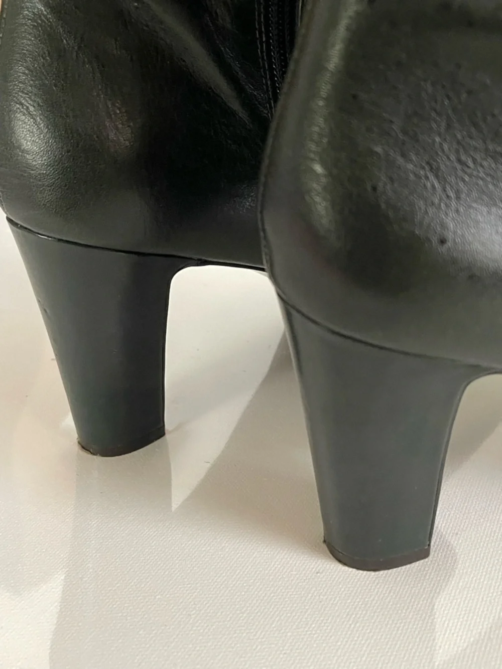 Nine West Tall Leather Boots Dark Green Sz 9.5M EUC Boho Fall Festival